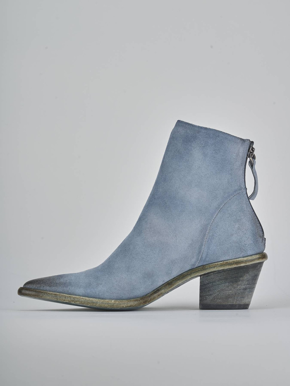 Stivaletti tacco 5cm pelle jeans