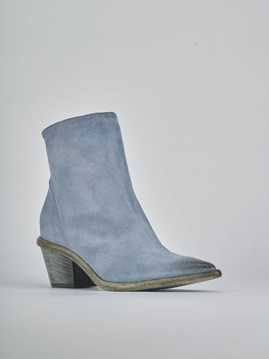 Stivaletti tacco 5cm pelle jeans