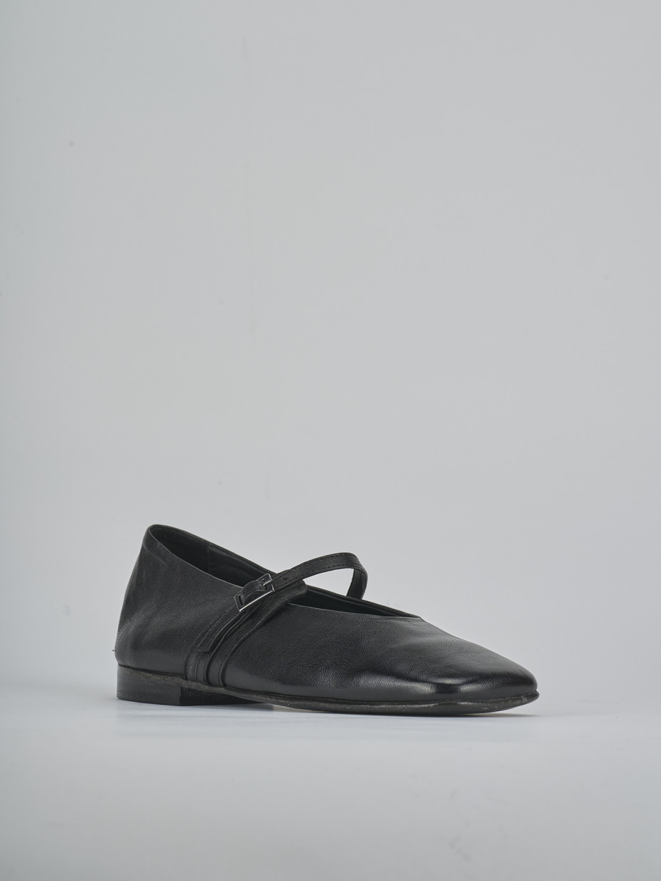 Ballerine tacco 1cm pelle nero