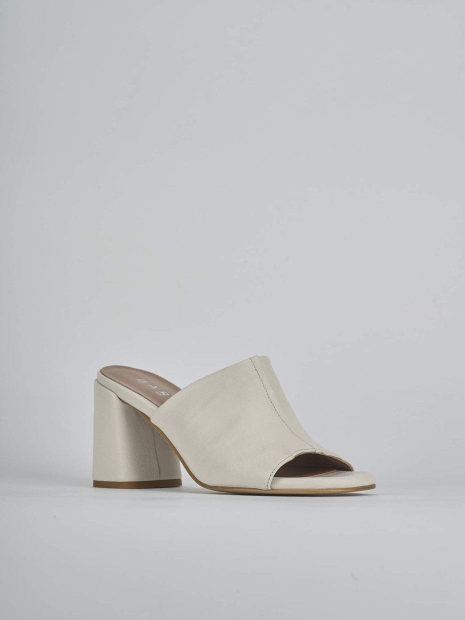Ciabatte tacco 7cm pelle bianco