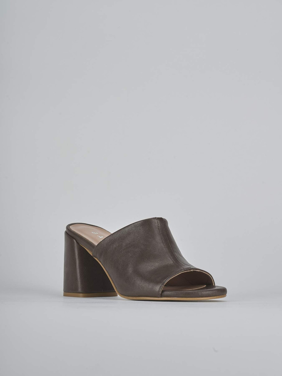 Ciabatte tacco 7cm pelle testa
