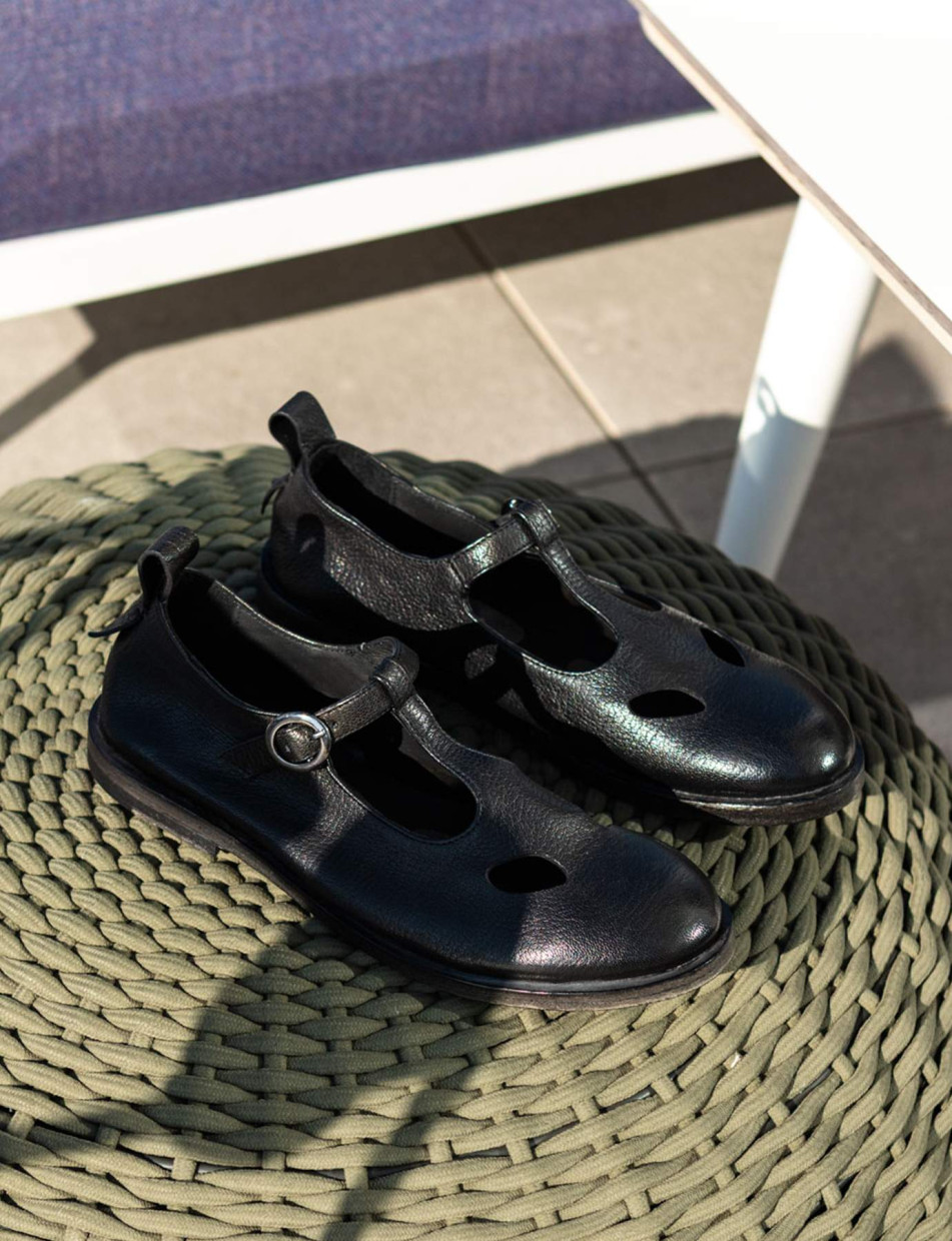 Ballerine tacco 1cm pelle nero
