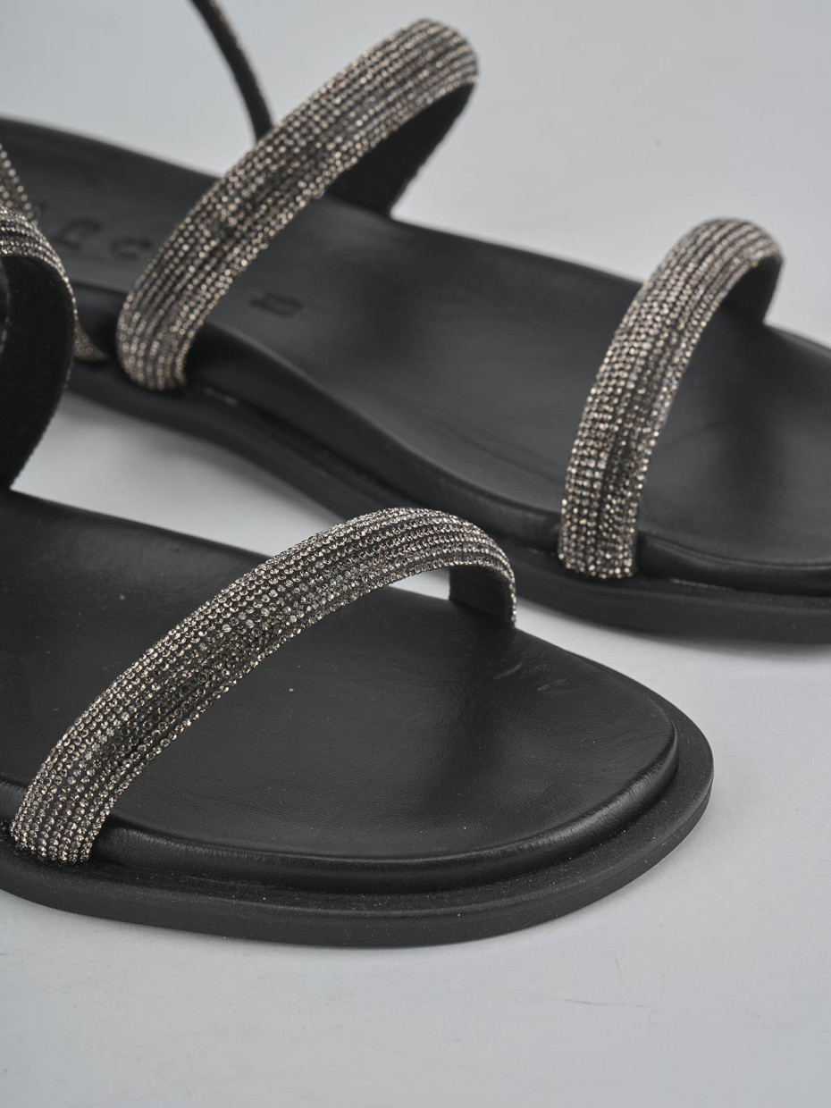 Sandali tacco 1cm pelle argento