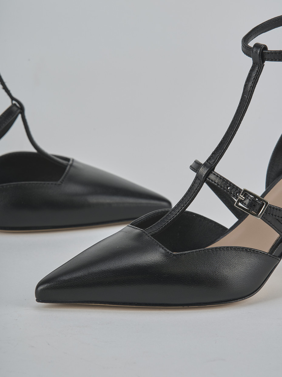 Décolleté e slingback tacco 8cm pelle nero