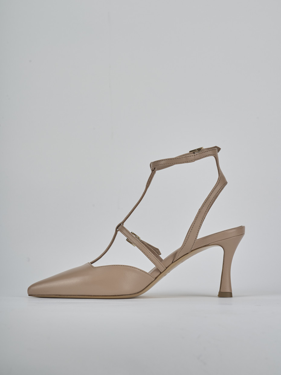 Décolleté e slingback tacco 8cm pelle rosa