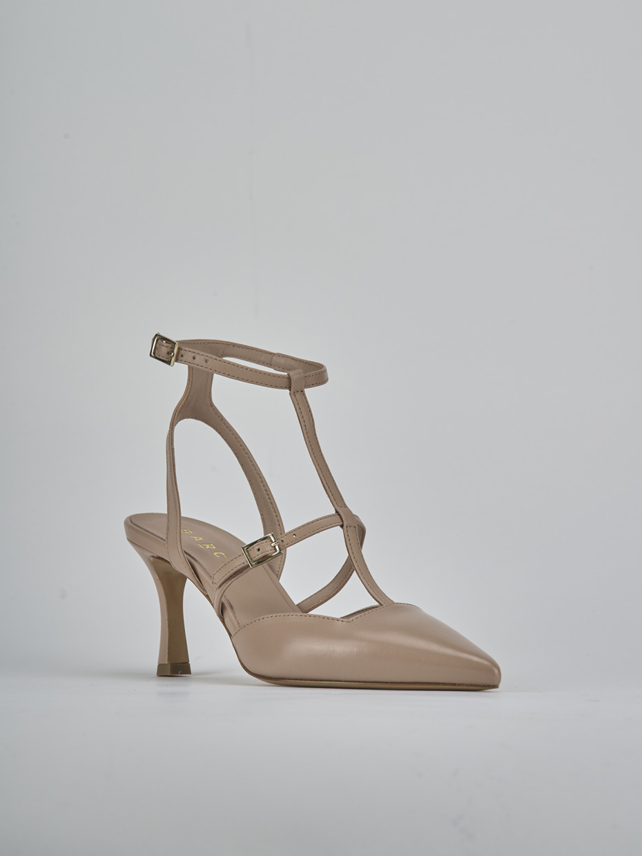 Décolleté e slingback tacco 8cm pelle rosa