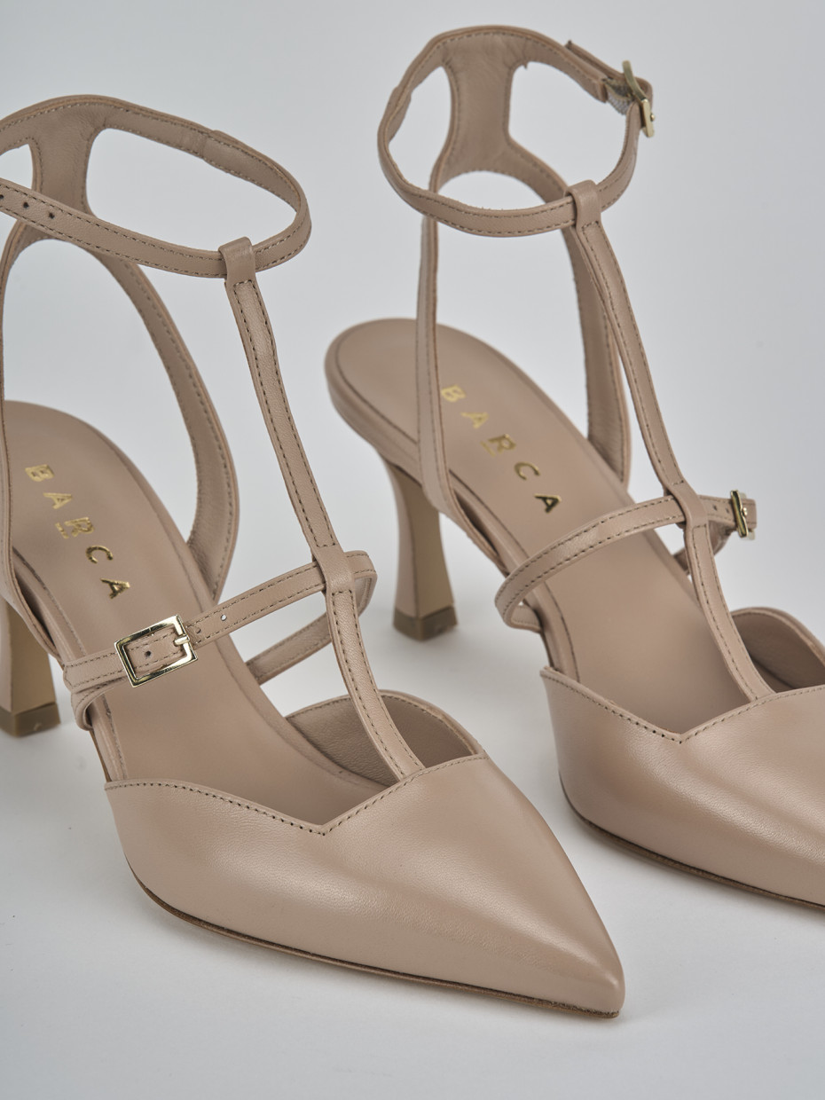 Décolleté e slingback tacco 8cm pelle rosa