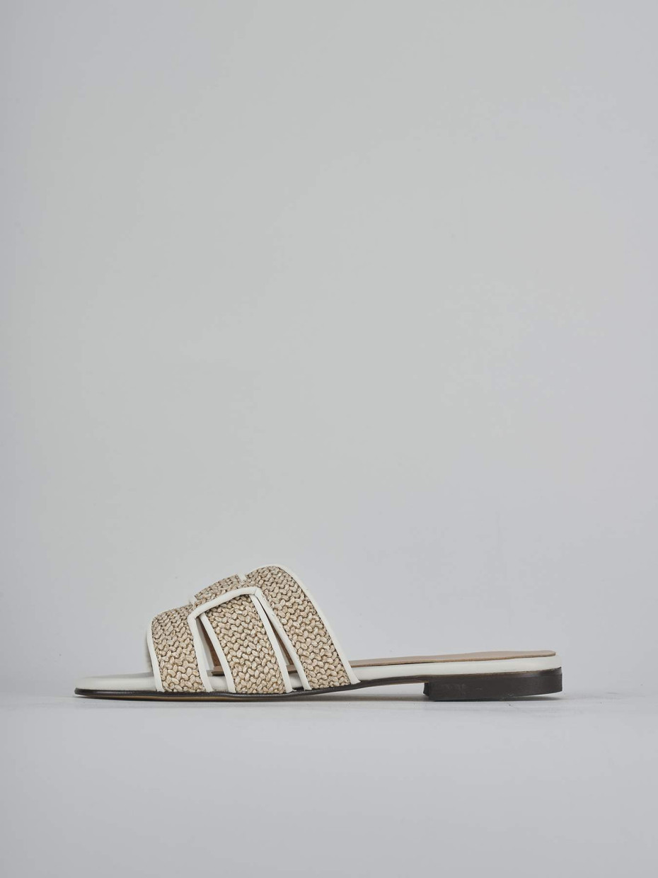 Ciabatte tacco 1cm pelle bianco