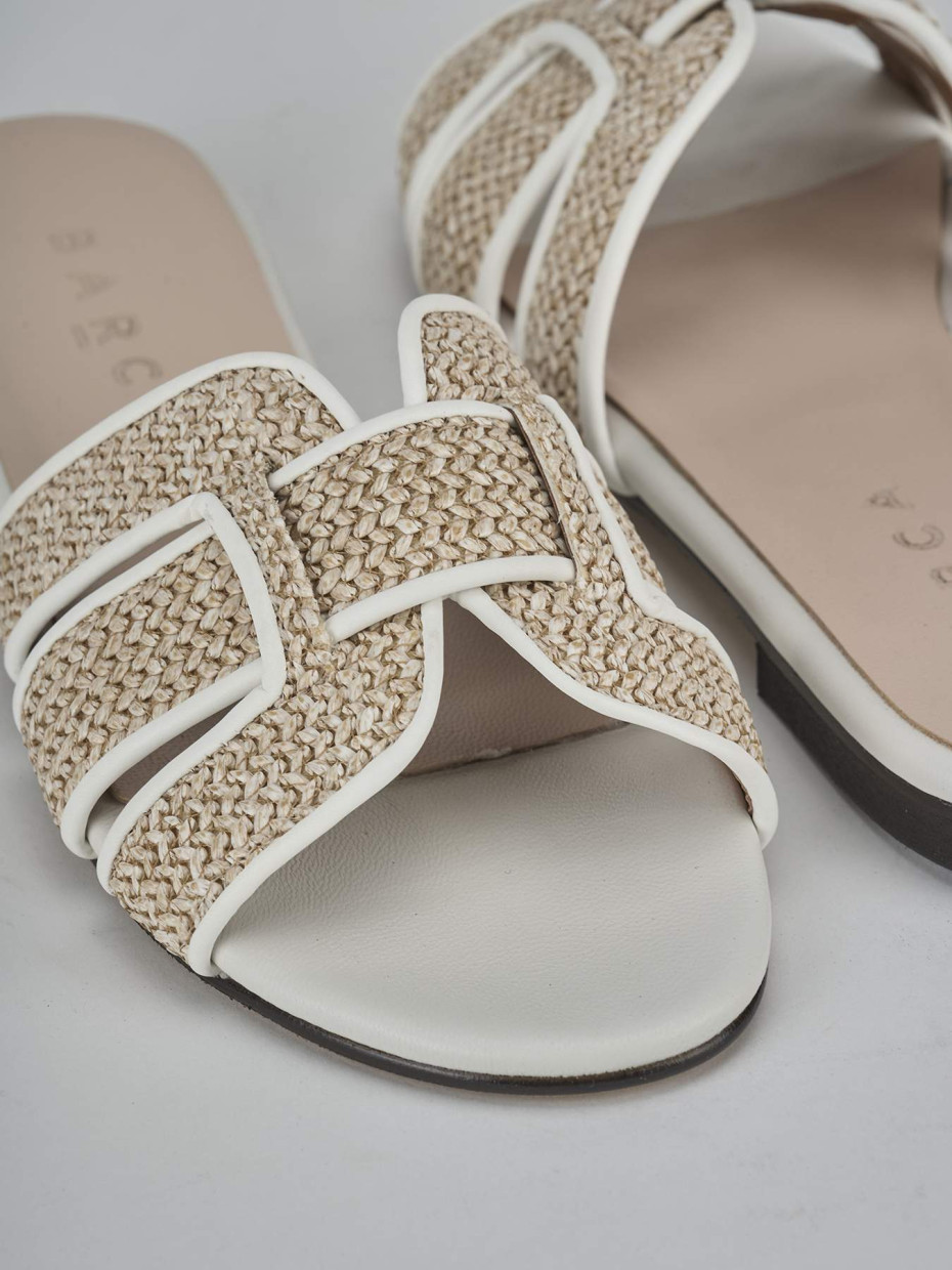 Ciabatte tacco 1cm pelle bianco