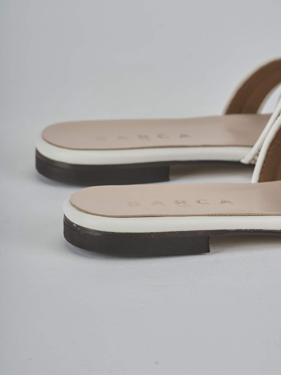 Ciabatte tacco 1cm pelle bianco