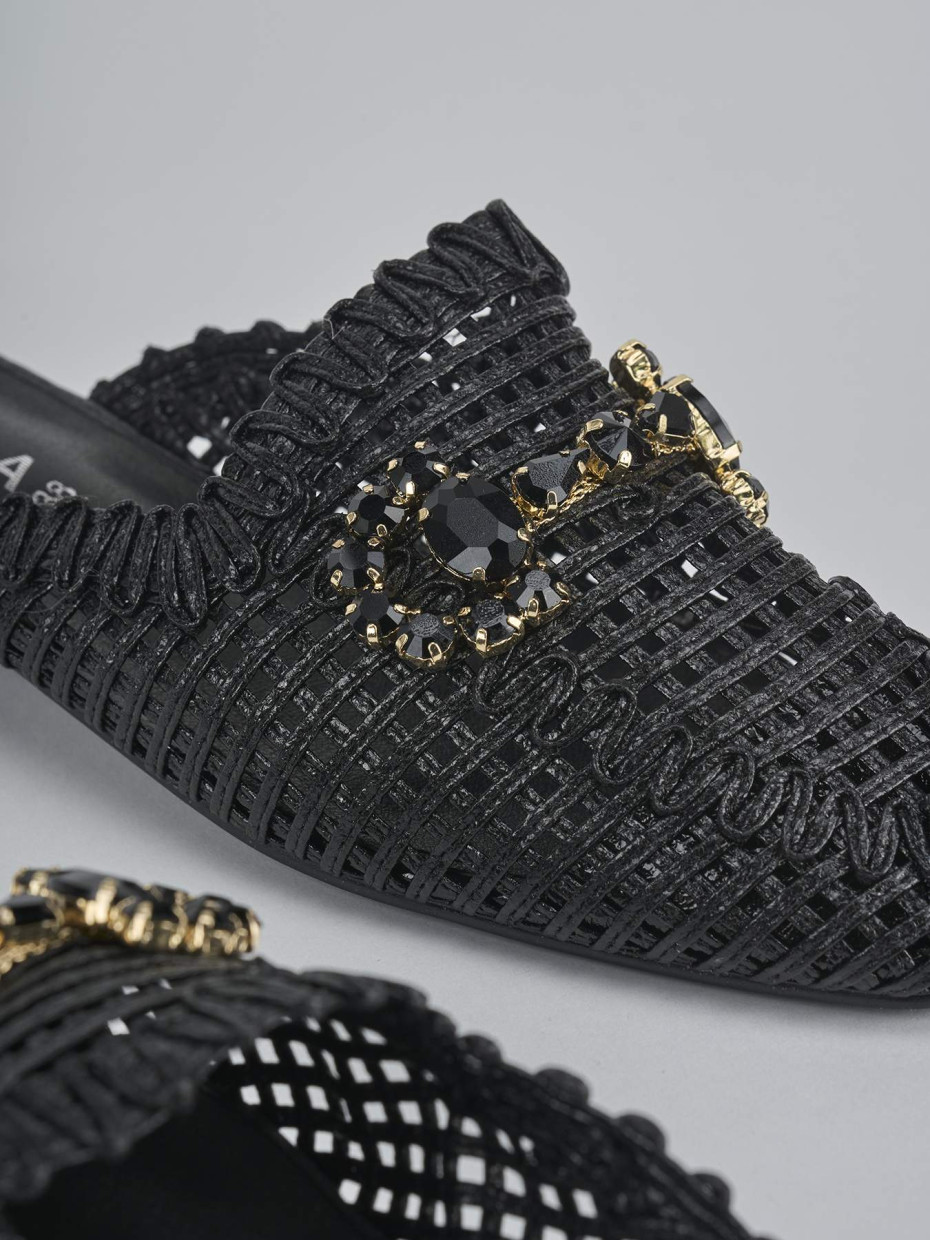 Sabot tacco 1cm pelle nero