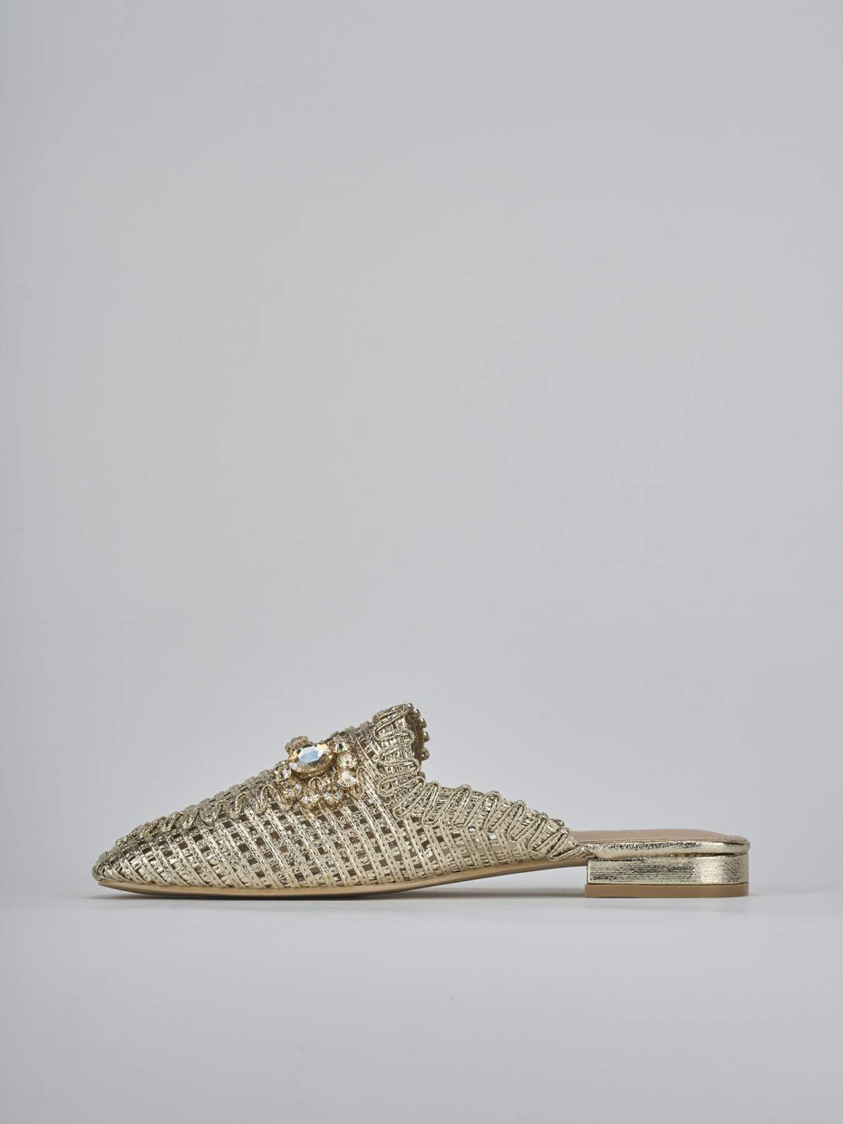 Sabot tacco 1cm pelle oro