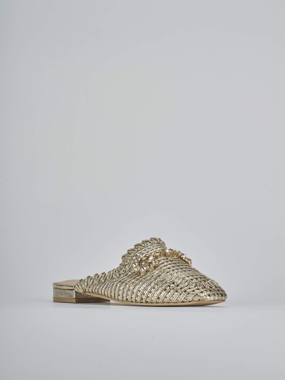 Sabot tacco 1cm pelle oro
