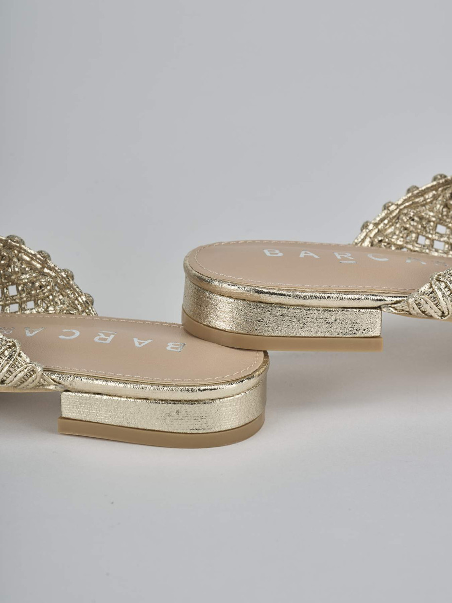 Sabot tacco 1cm pelle oro