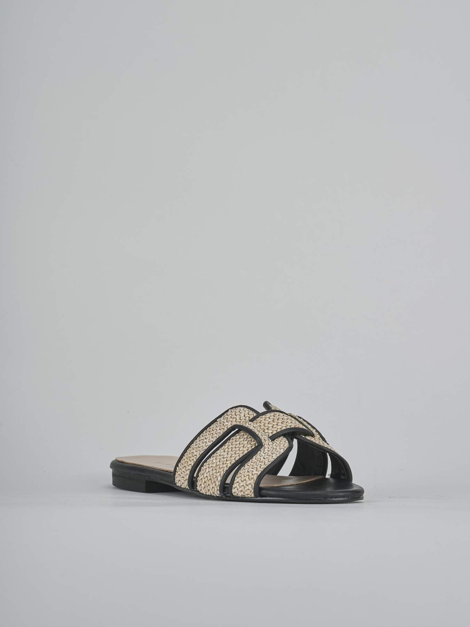 Ciabatte tacco 1cm pelle nero