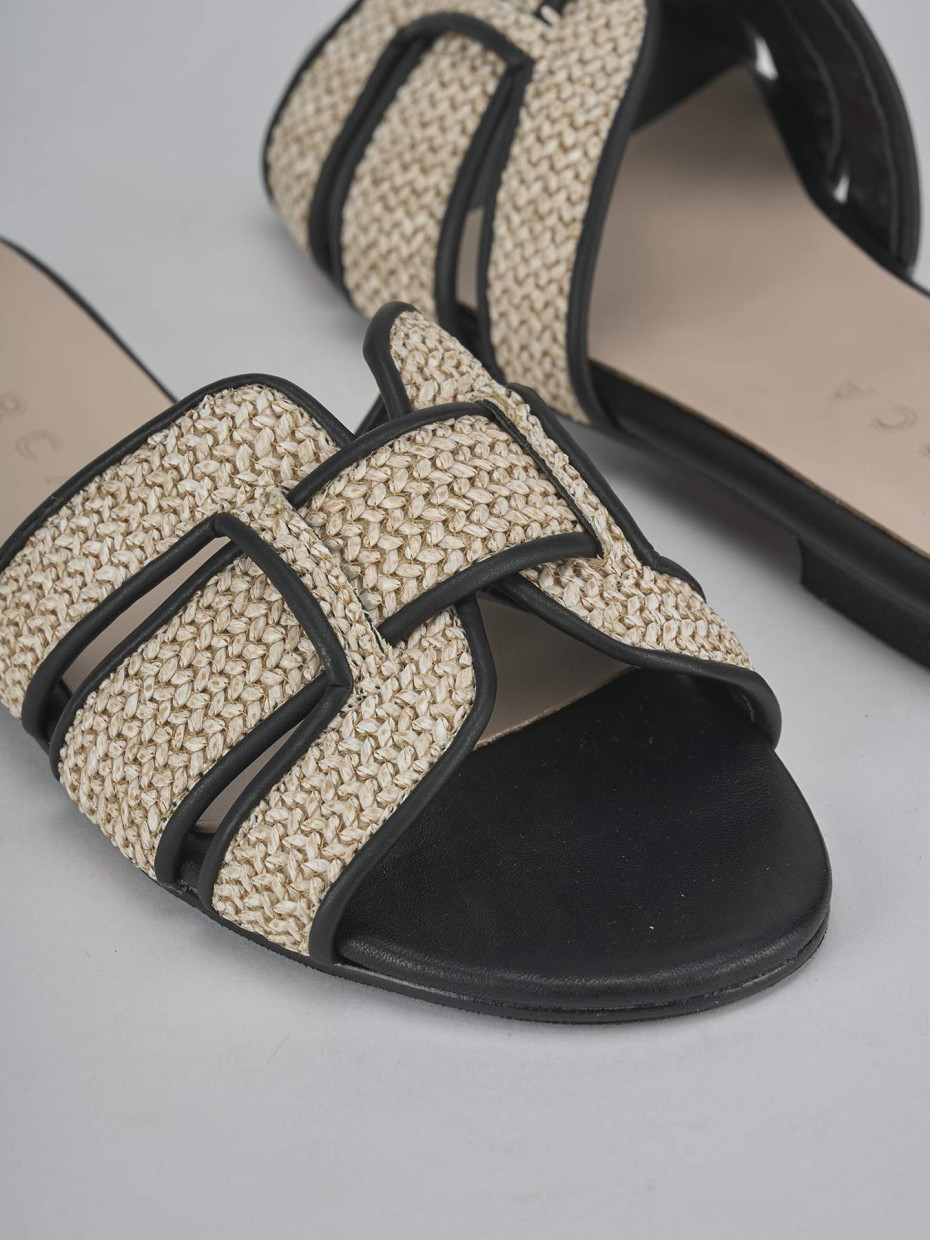 Ciabatte tacco 1cm pelle nero