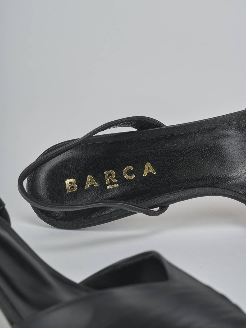 Décolleté e slingback tacco 5cm pelle nero