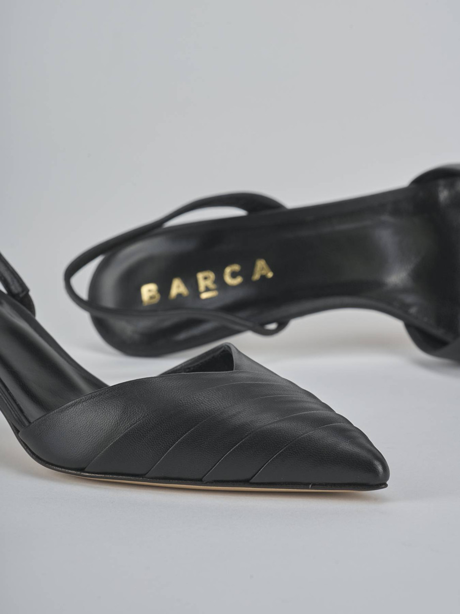 Décolleté e slingback tacco 5cm pelle nero