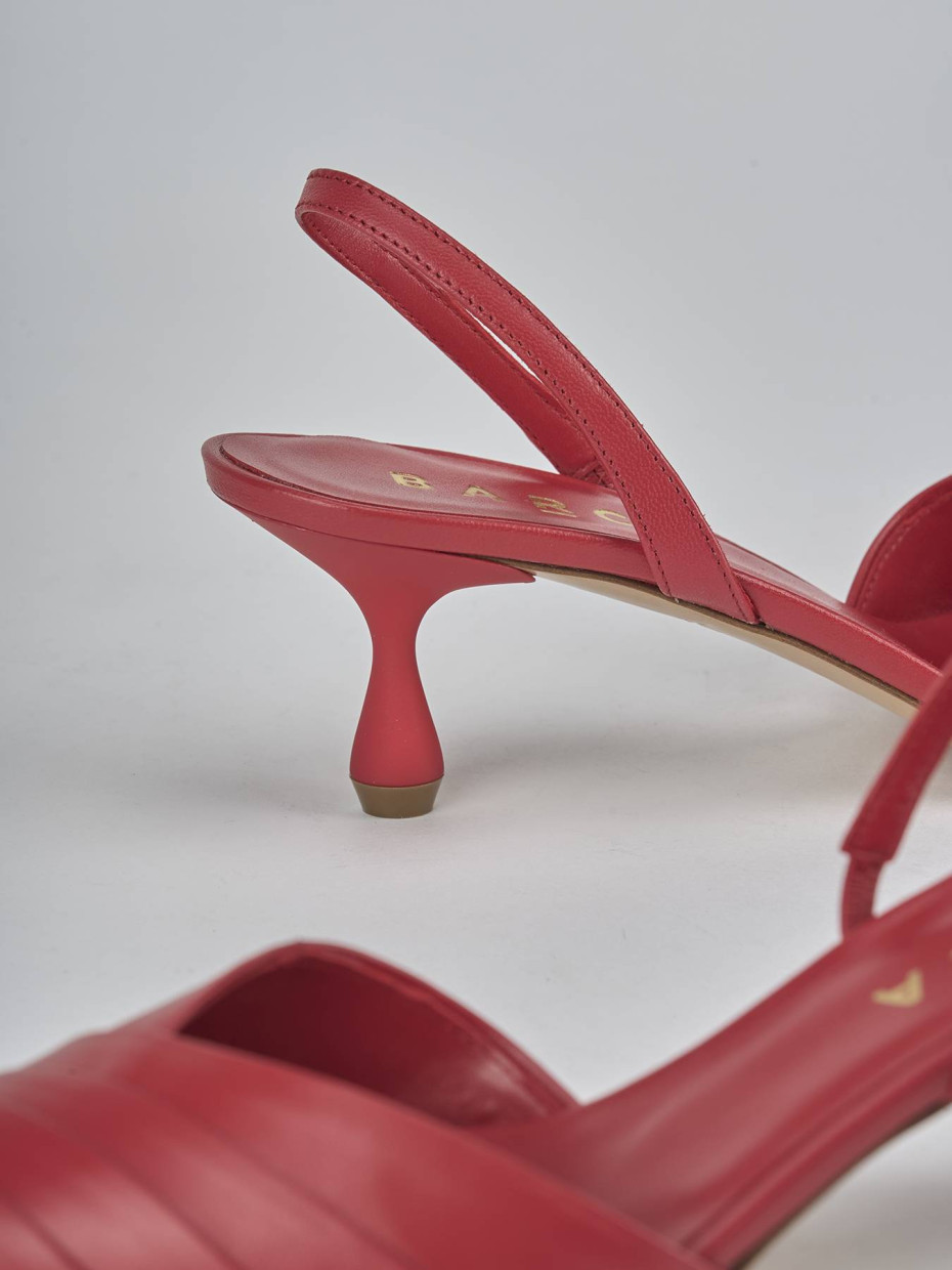 Décolleté e slingback tacco 5cm pelle rosso