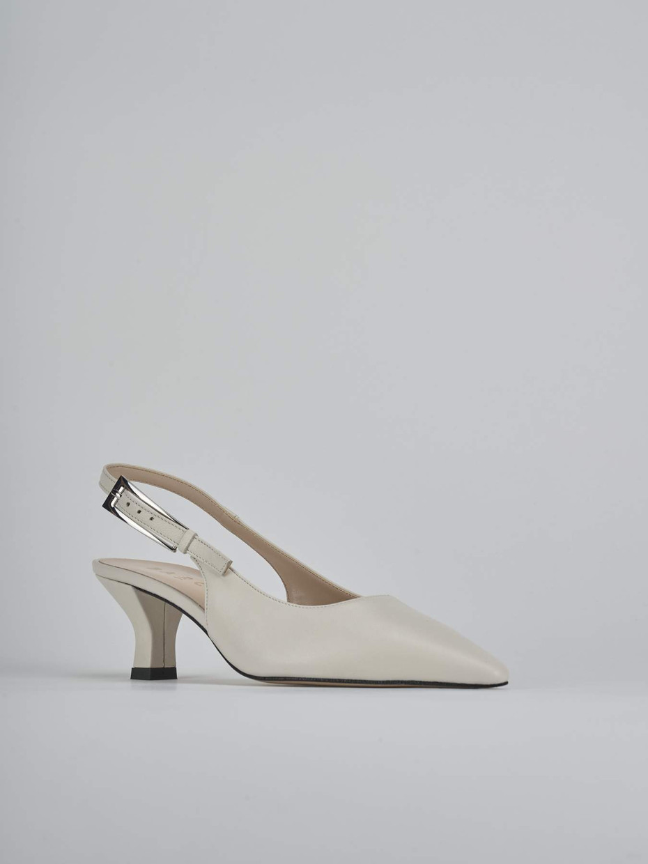 Décolleté e slingback tacco 6cm pelle beige