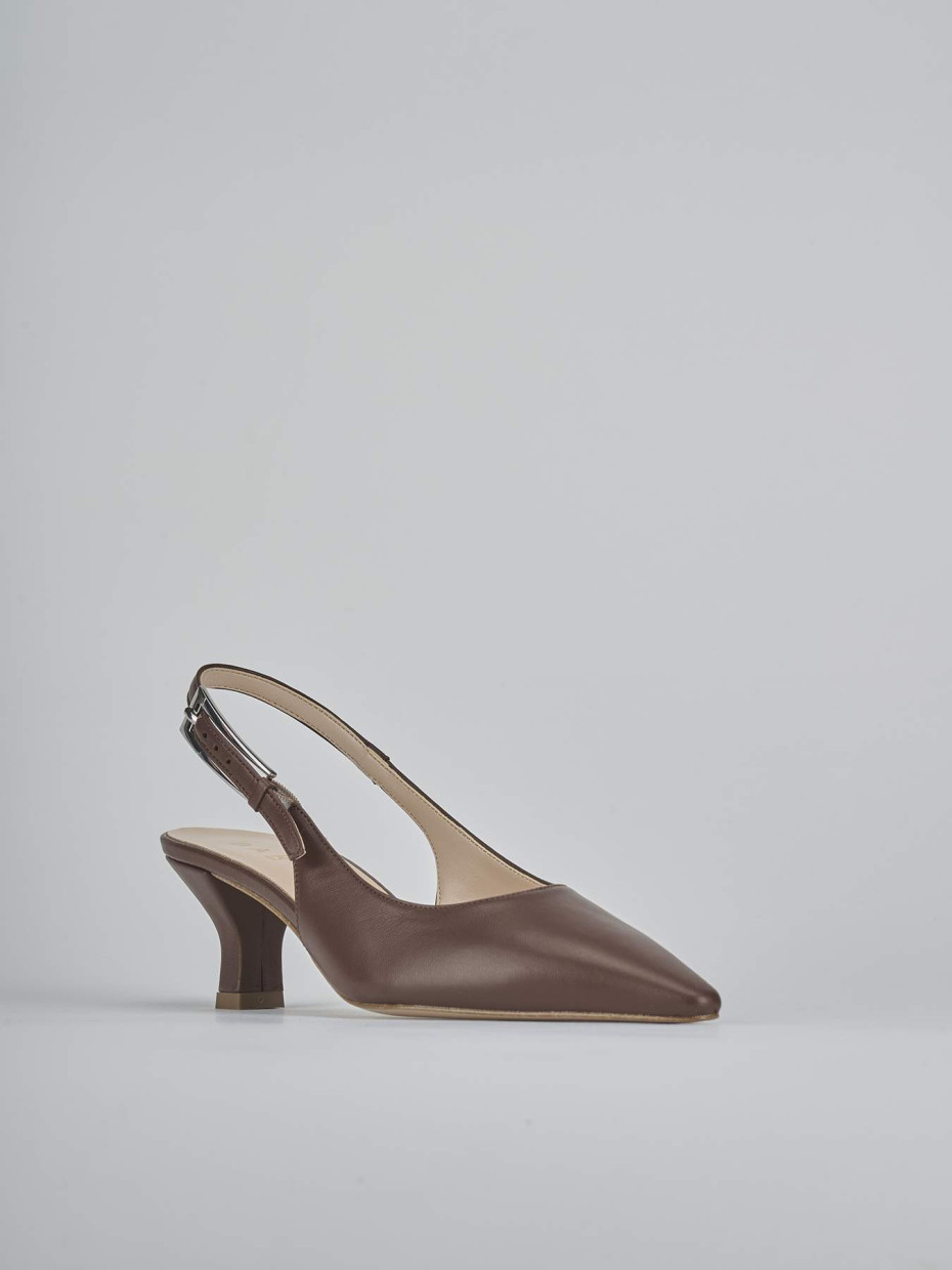 Décolleté e slingback tacco 6cm pelle testa