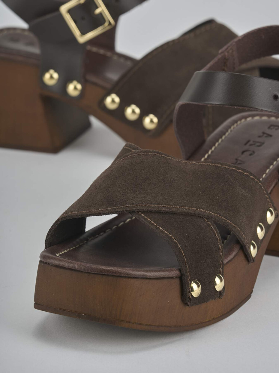 Sandali tacco 7cm camoscio testa