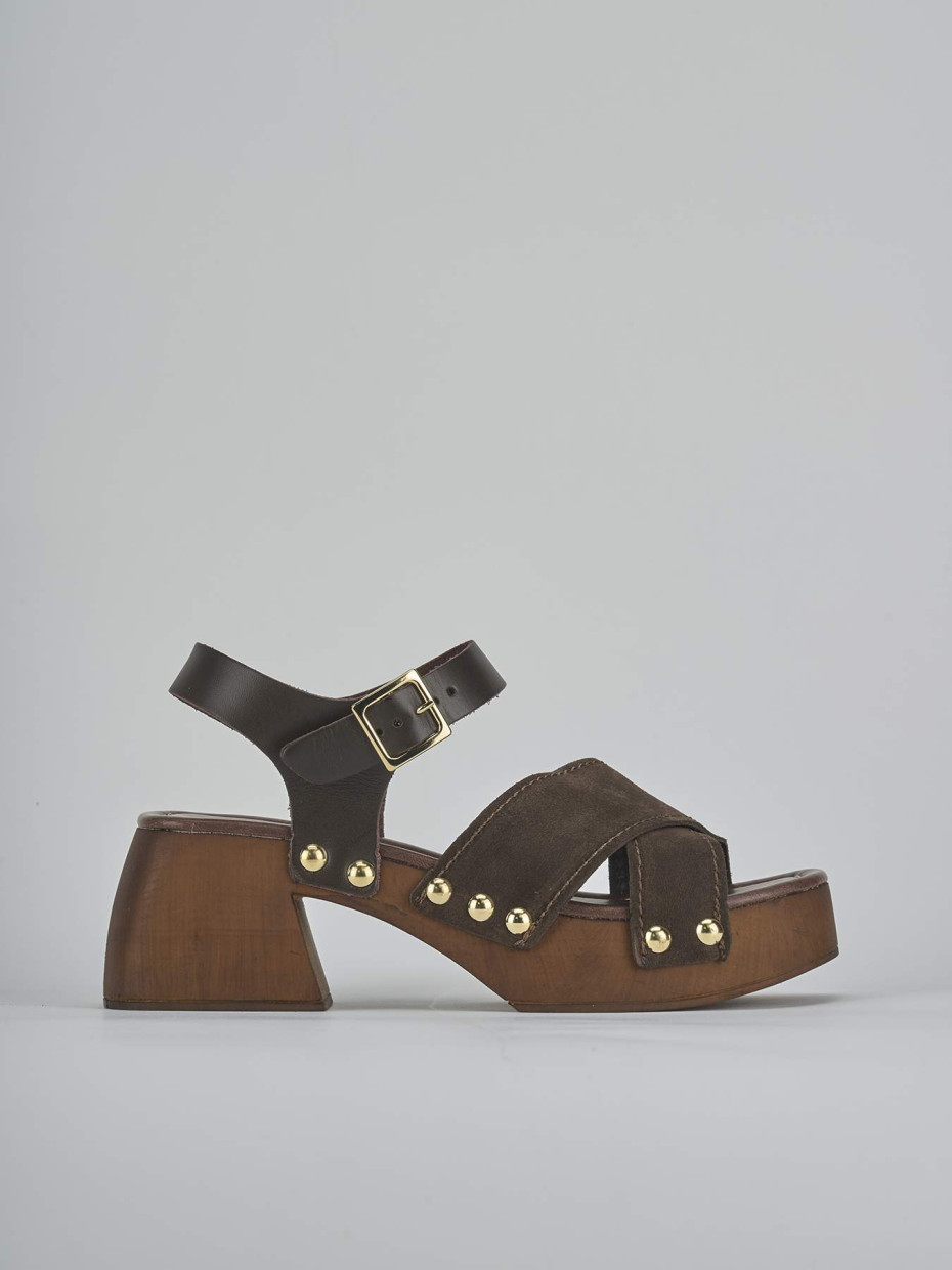 Sandali tacco 7cm camoscio testa