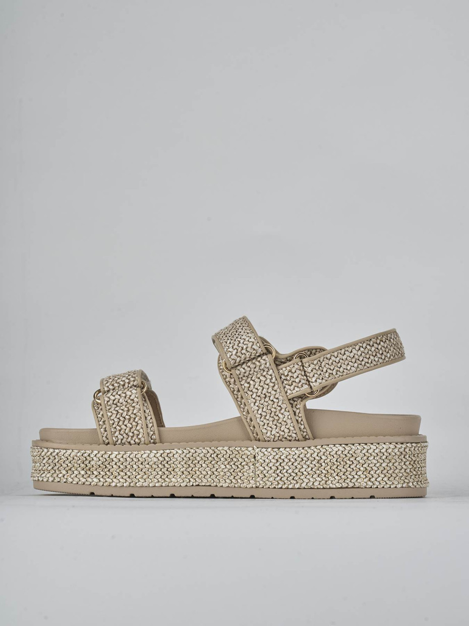 Sandali tacco 1cm pelle beige