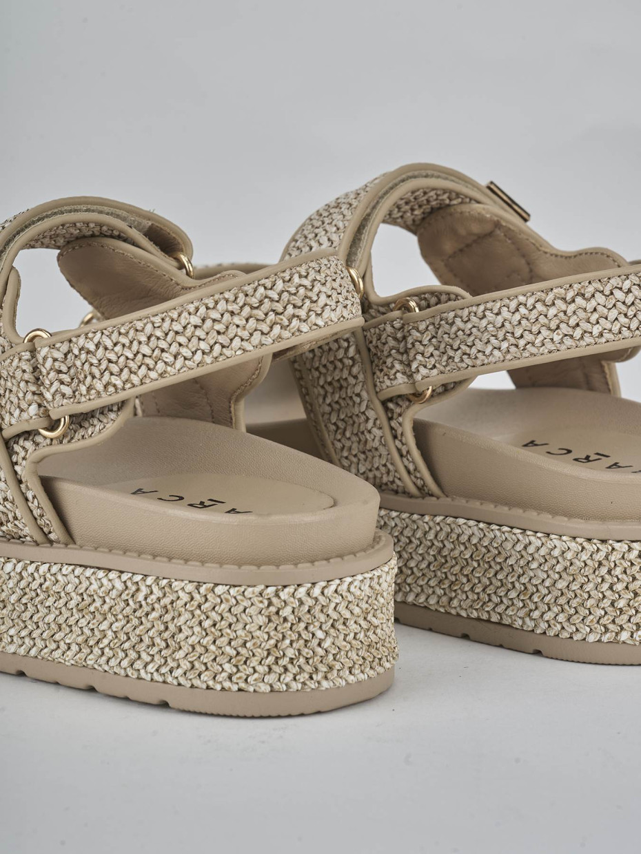 Sandali tacco 1cm pelle beige