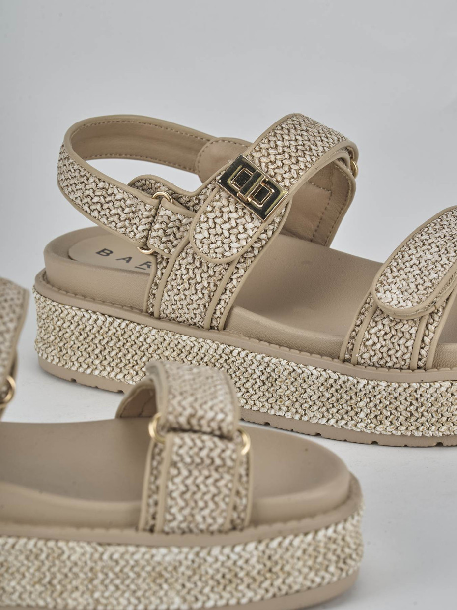 Sandali tacco 1cm pelle beige