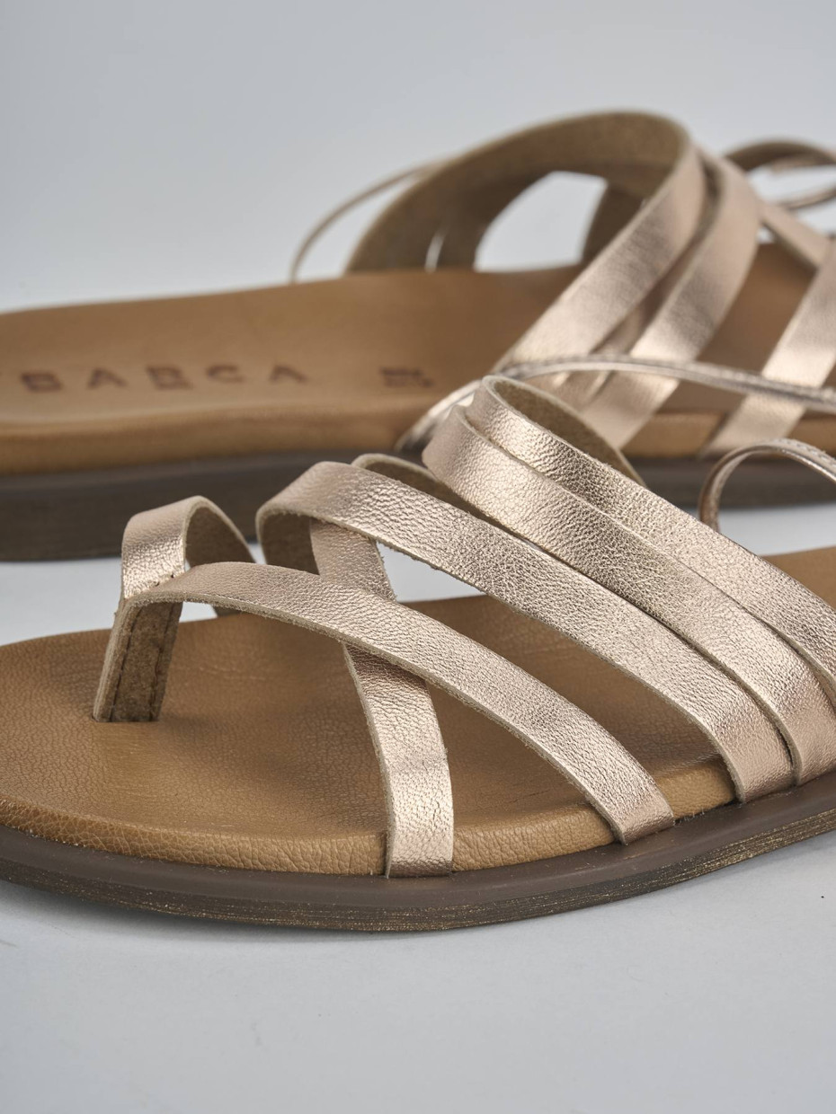 Sandali tacco 1cm pelle bronzo