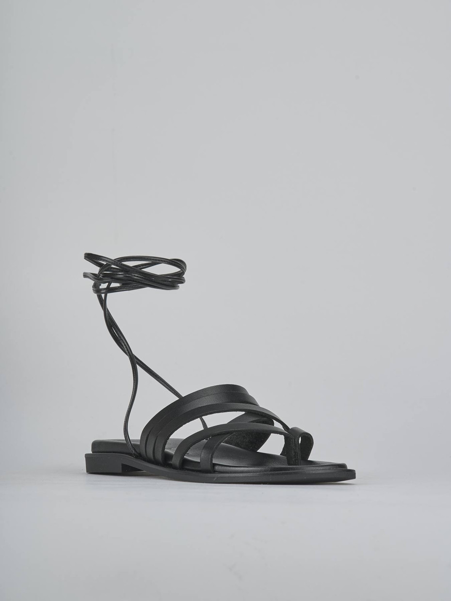 Sandali tacco 1cm pelle nero