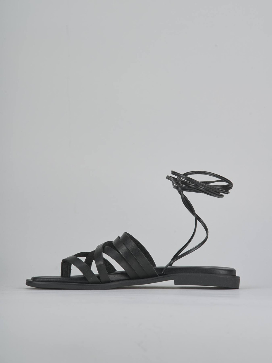 Sandali tacco 1cm pelle nero