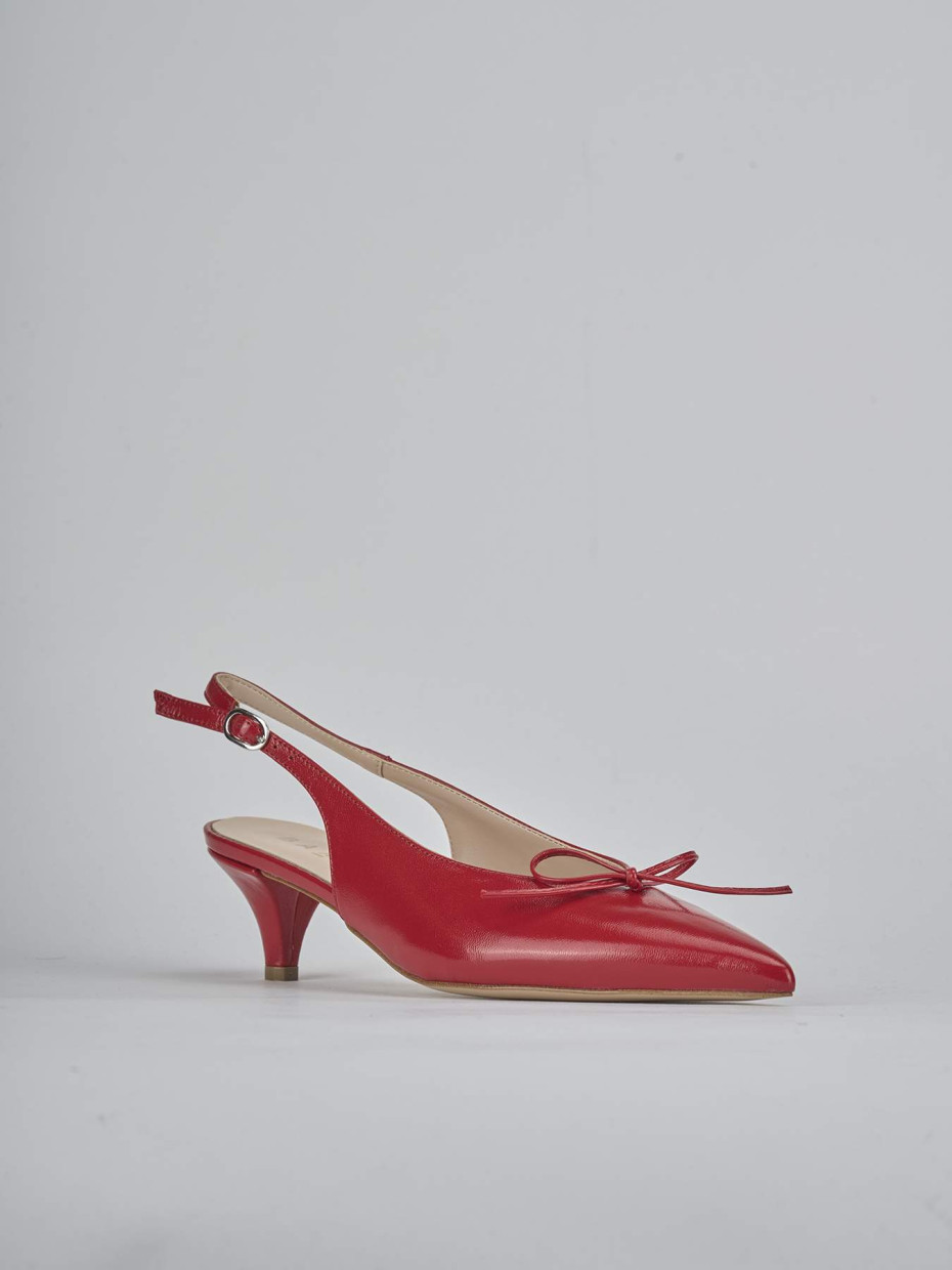 Décolleté e slingback tacco 5cm vernice rosso