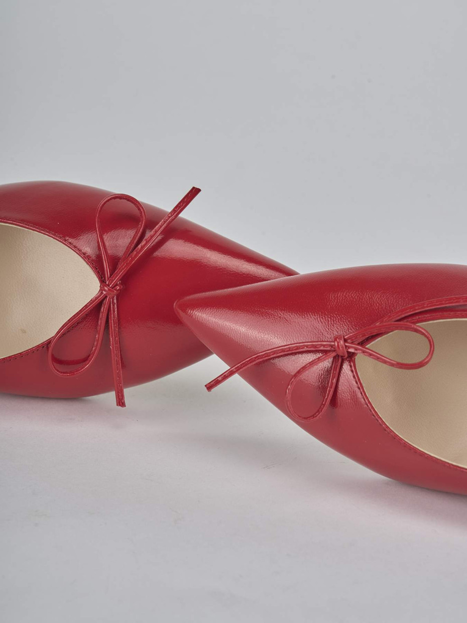Décolleté e slingback tacco 5cm vernice rosso