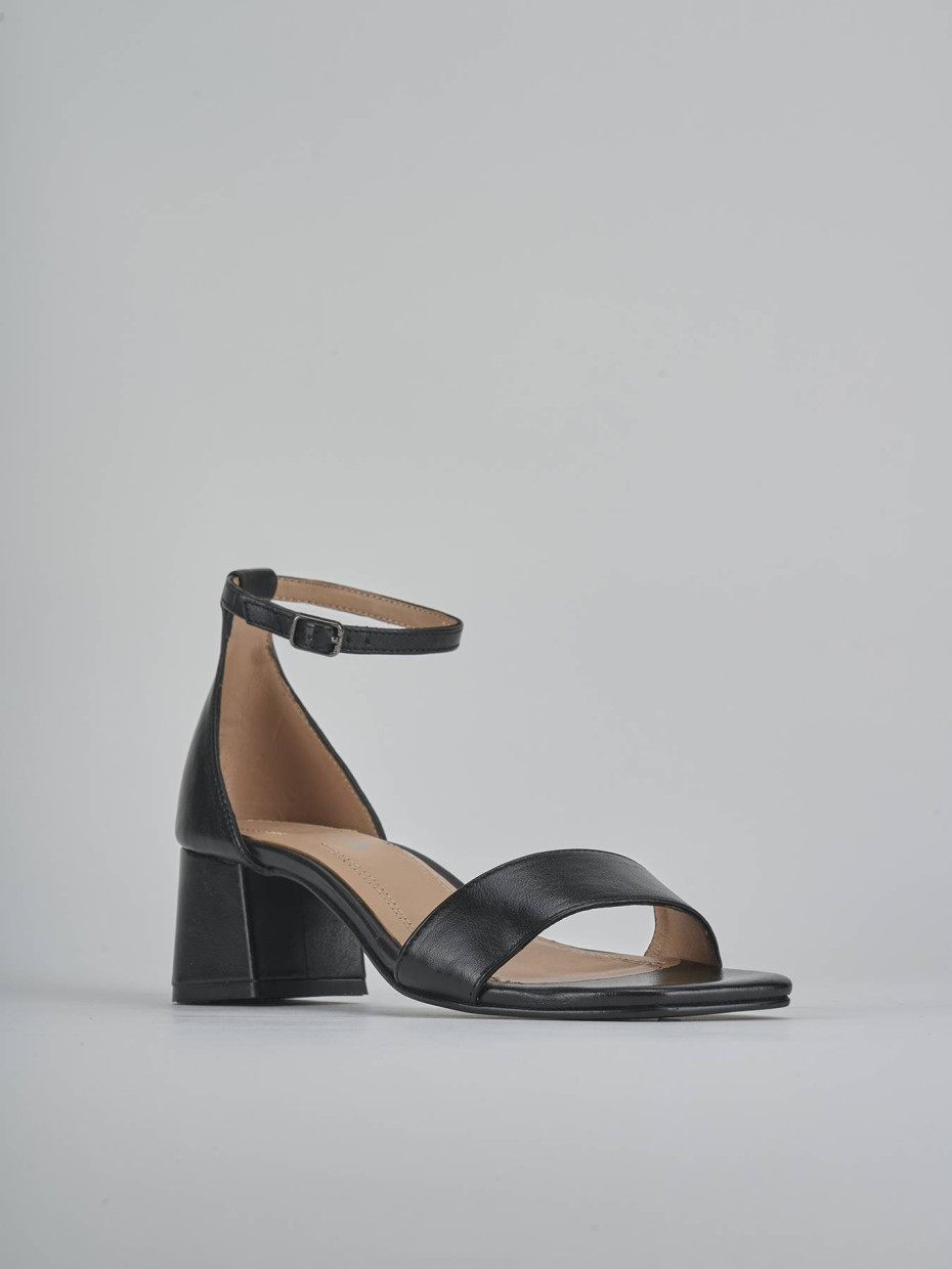 Sandali tacco 5cm pelle nero