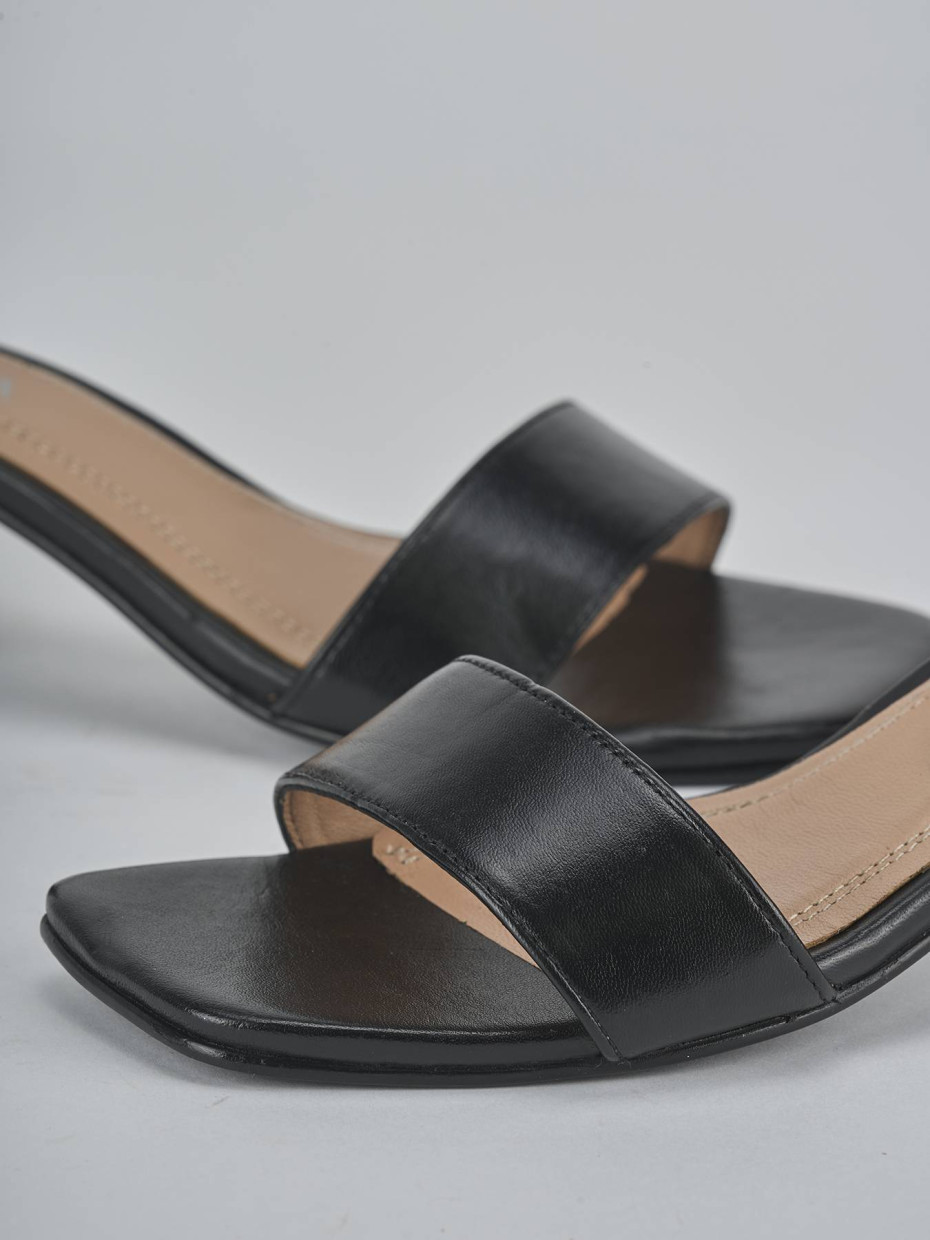 Sandali tacco 5cm pelle nero