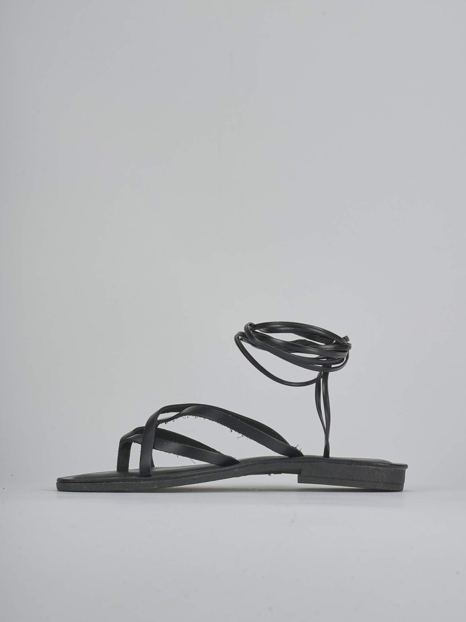 Sandali tacco 1cm pelle nero