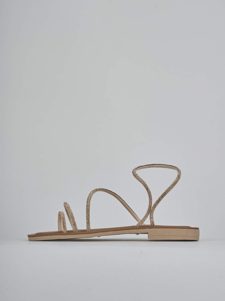 Sandalo tacco 1 cm rosa pelle