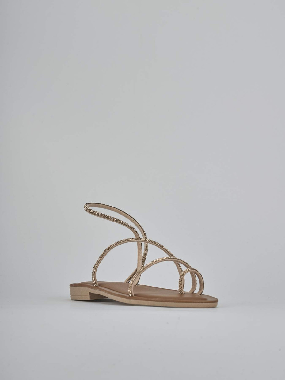 Sandalo tacco 1 cm rosa pelle