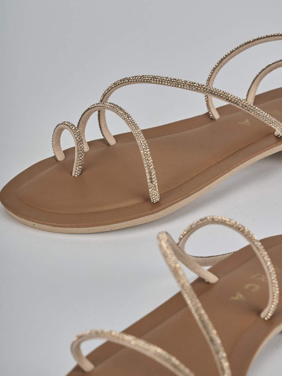 Sandalo tacco 1 cm rosa pelle