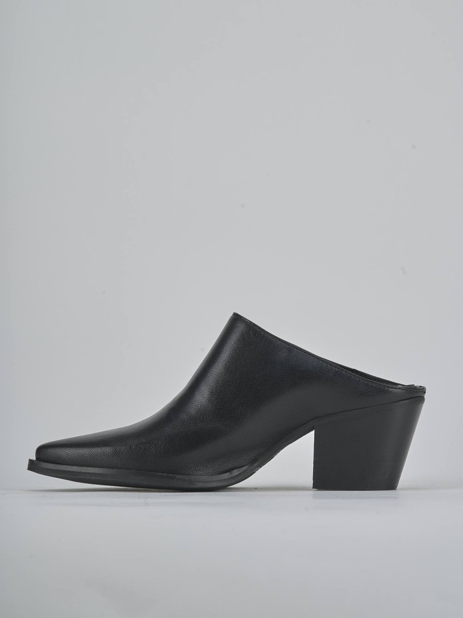 Sabot tacco 6cm pelle nero