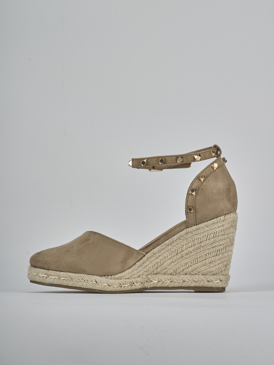 Espadrillas tacco 9cm cam. sosten beige
