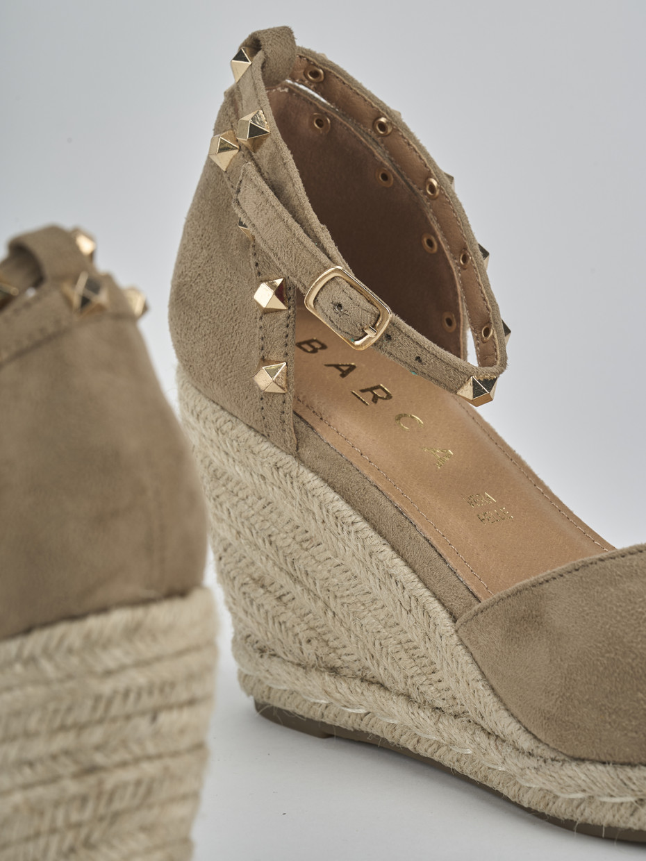 Espadrillas tacco 9cm cam. sosten beige
