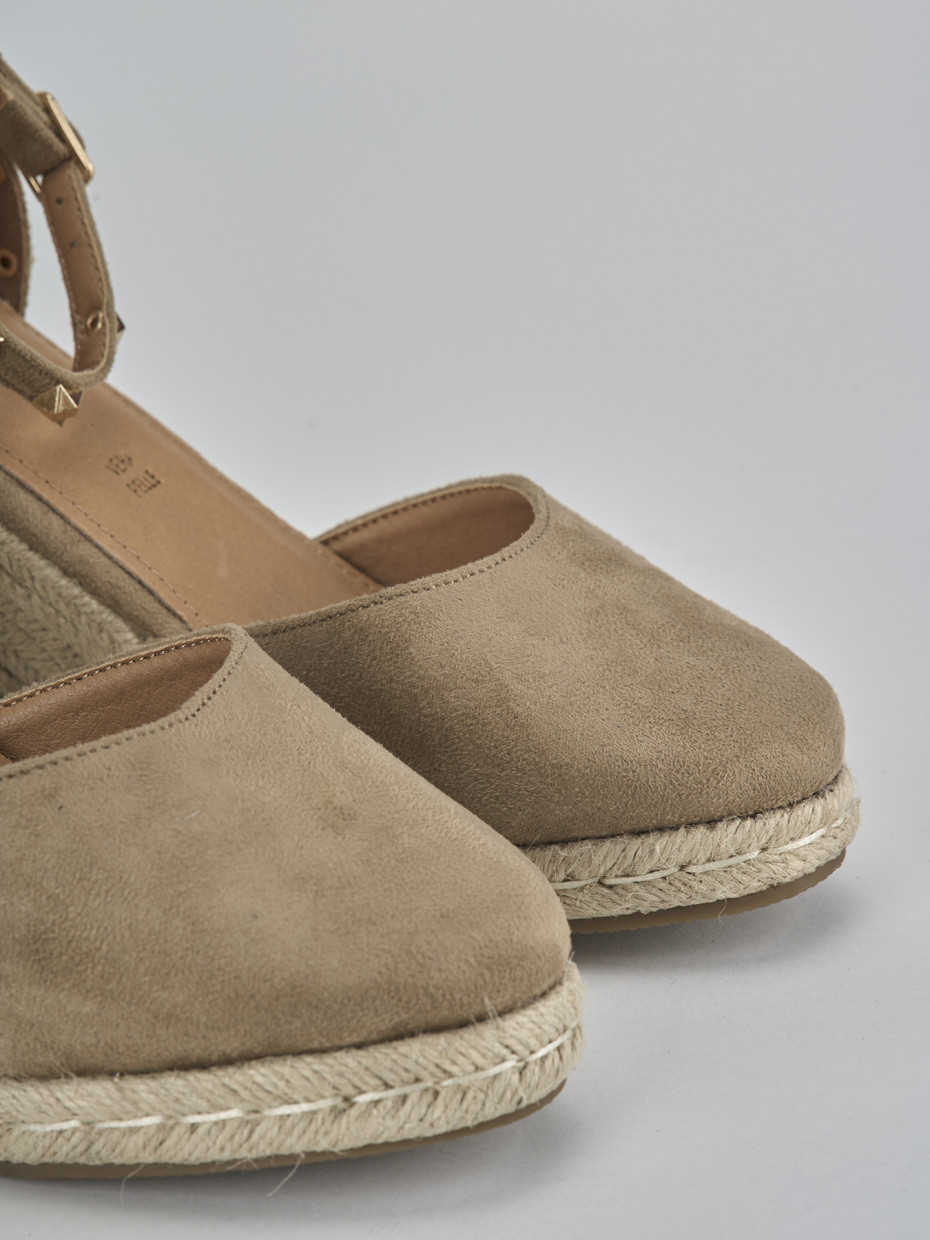 Espadrillas tacco 9cm cam. sosten beige