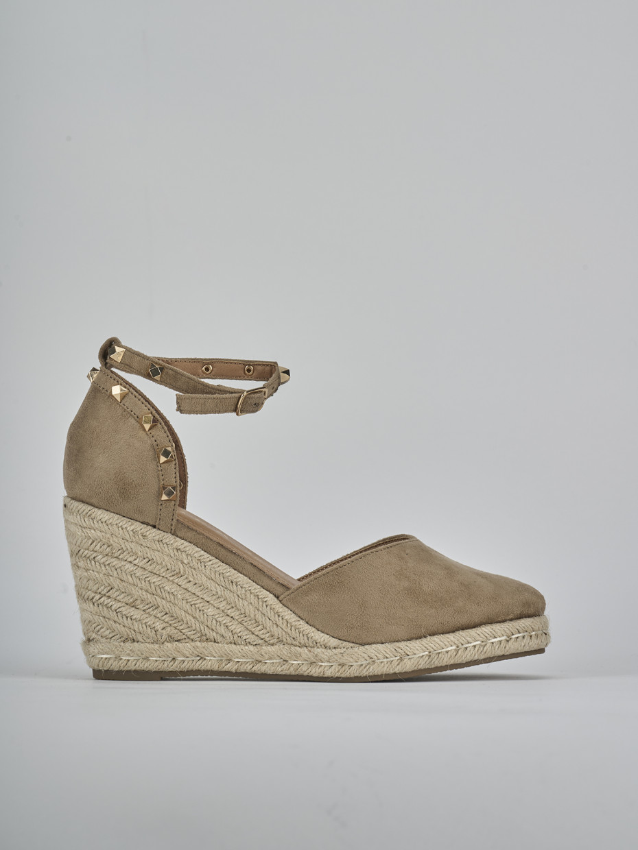 Espadrillas tacco 9cm cam. sosten beige