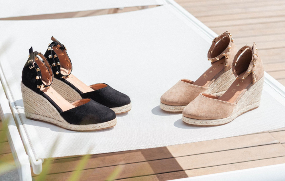 Espadrillas tacco 9cm cam. sosten beige