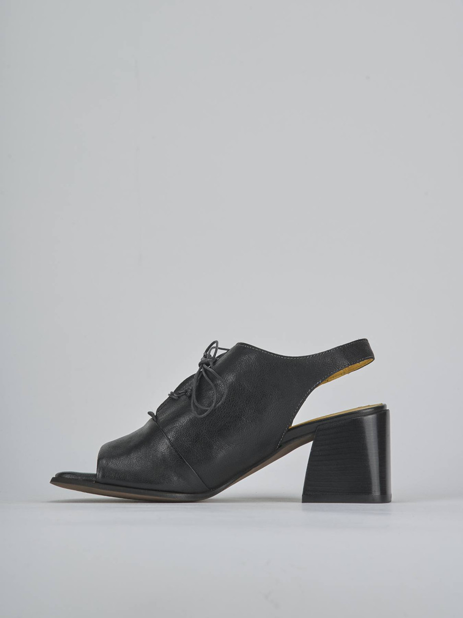 Sandali tacco 6cm pelle nero