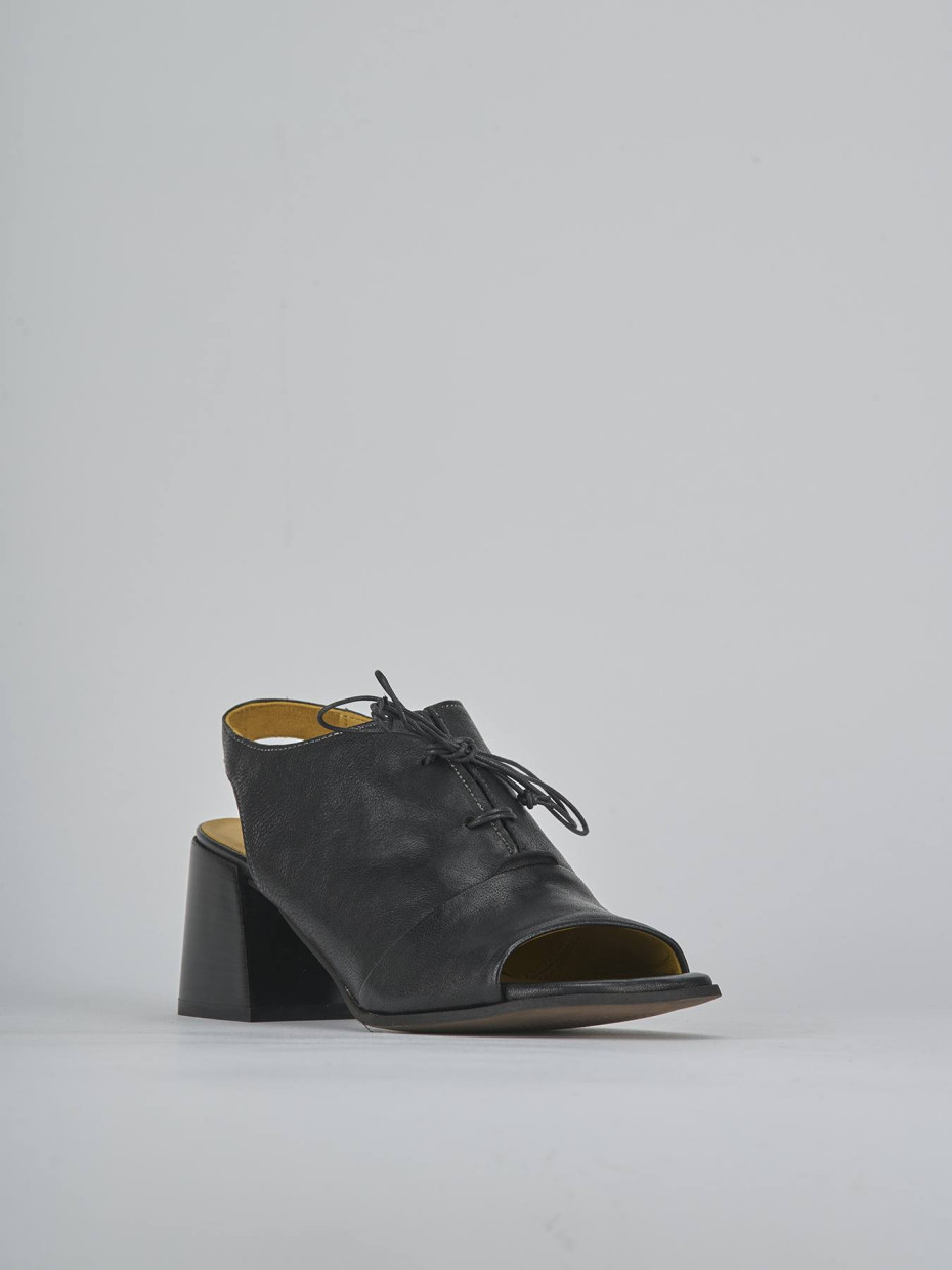 Sandali tacco 6cm pelle nero