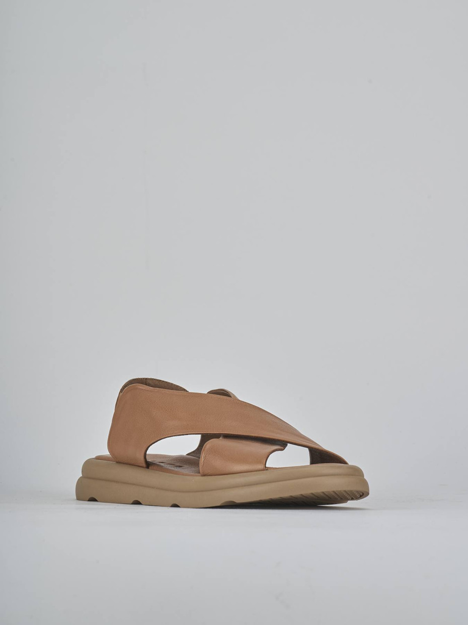 Sandali tacco 3cm pelle marrone
